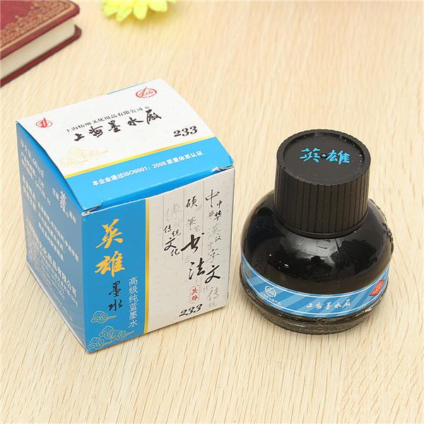 60ml Hero Blue Fountain Pen Ink Refill Glass Bottle School Office