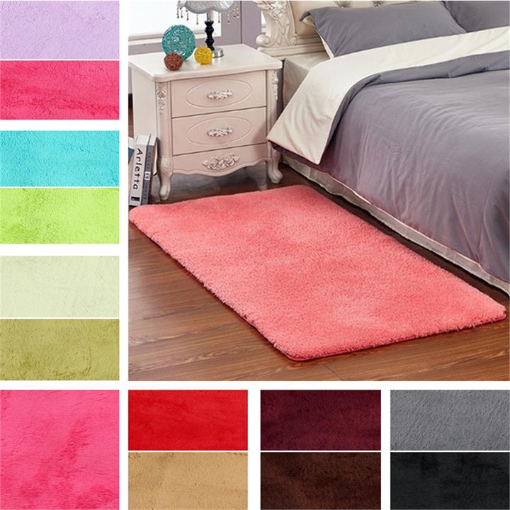 60 x 120cm Anti Skid Shaggy Fluffy Area Rug Bedroom Carpet Floor Mat Parlor Decor