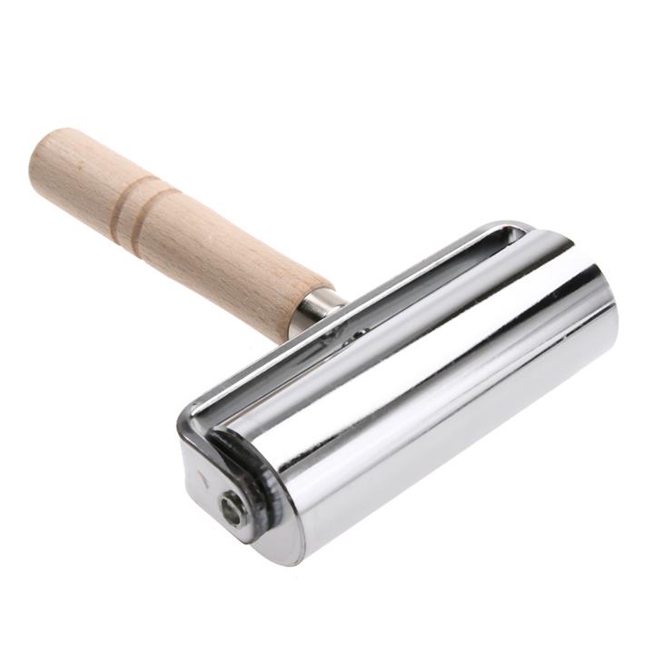 60mm Roller Glue Edges HandMade DIY Wood Handle Blankholder Platen Leathercrafts Rollers Tools Press Creaser and Smoother Laminating Iron