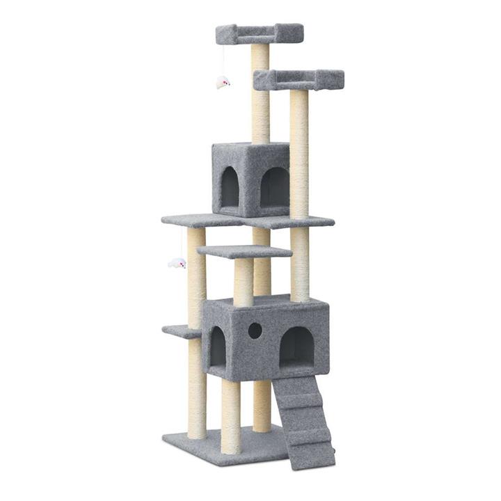 7 Level Cat Tree Scratching Post - Grey