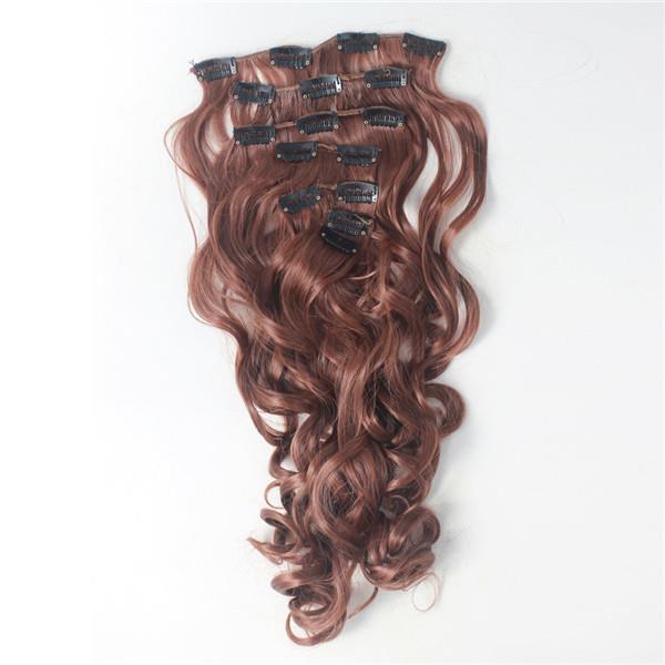 7Pcs NAWOMI Body Wave Heat Resistant Friendly Clip In Synthetic Hair Extension 21.65 Inch #30 Brown