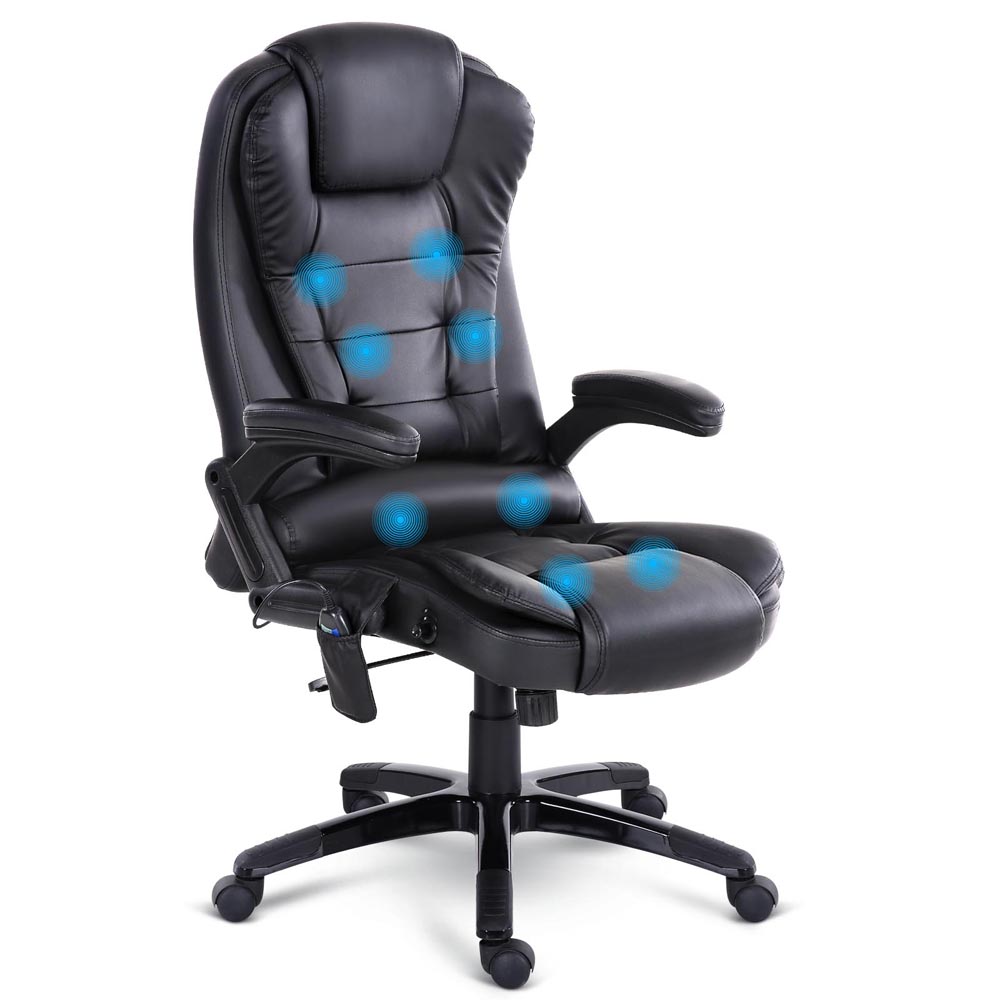 8 Point Massage Executive PU Leather Office Chair (Black)