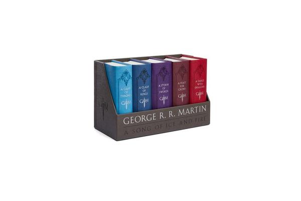 A Game of Thrones Leather-Cloth Boxed Set - A Game of Thrones, a Clash of Kings, a Storm of Swords, a Feast for Crows, and a Dance with Dragons