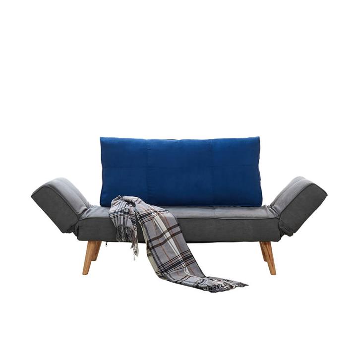 Aada Scandinavian Fabric Sofa Bed w/ Oak Legs - Blue