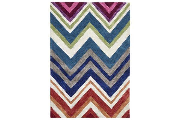 Abrash Chevron Rug Multi Coloured 165x115cm