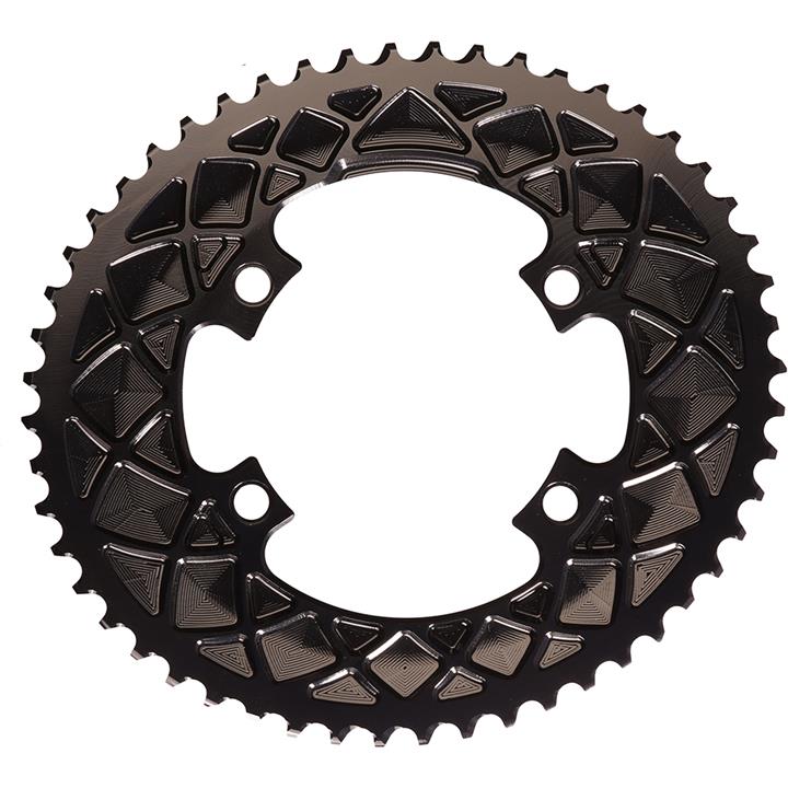 AbsoluteBLACK 110BCD 4 Bolt Spider Mount Oval Chain Ring (Premium) - 34T - Black