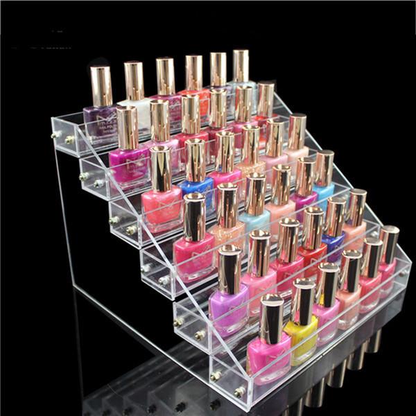 Acrylic Nail Polish Display Clear Cosmetic Varnish Stand Organizer 6 Tiers