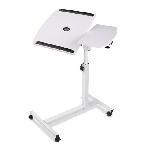 Adjustable Mobile Laptop Desk Laptop Notebook Computer iPad w/ Cooler White