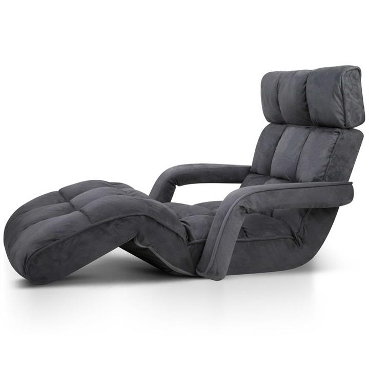 Adjustable Sofa Bed Lounge Armchair Fully Foldable Recliner Chaise Chair Charcoal