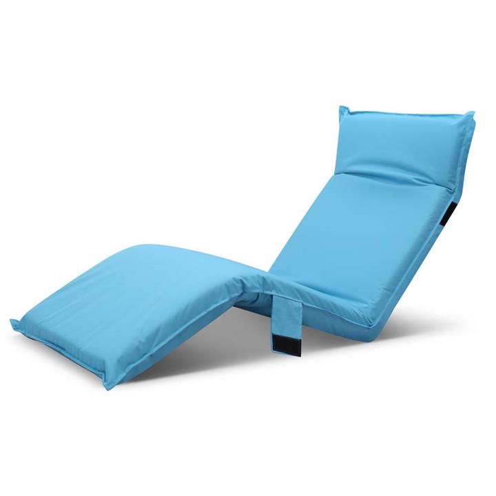 Adjustable Outdoor Sun Lounge Portable Beach Chair Fully Foldable Floor Sofa Recliner Chaise Pool Bed Blue