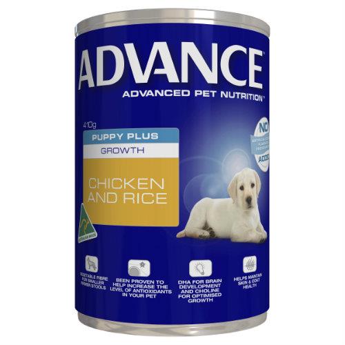 Advance Puppy Plus Growth Chicken Cans 12 x 410g