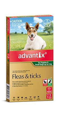 Advantix Puppies and Small Under 4kg Green 3 pack