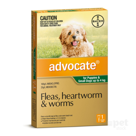 Advocate for Dogs <4kg - Green 1pk