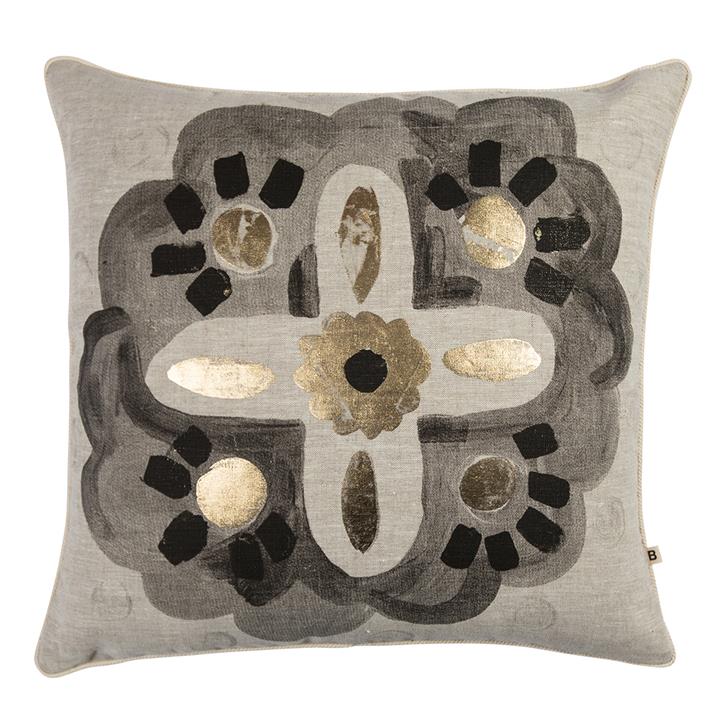 Aegean Cushion | Black & Gold