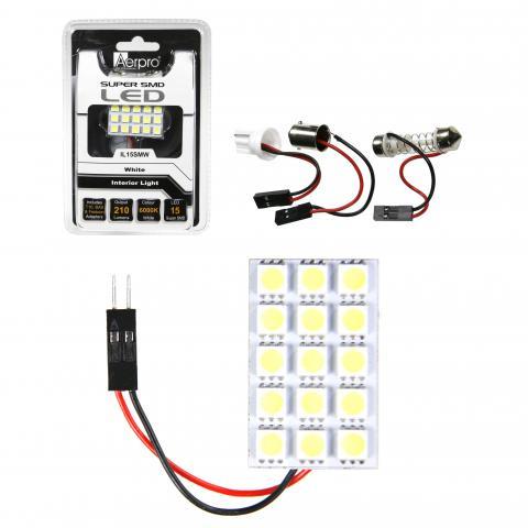 Aerpro IL15SMW 15 x super smd multifit interior light - white