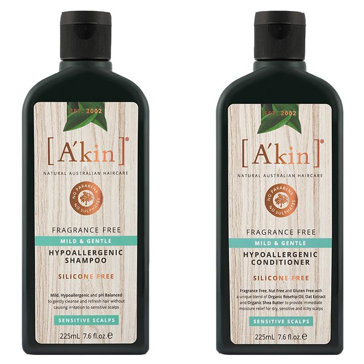 A'kin Hair Care Duo Pack - Sensitive Scalps 2 x 225ml