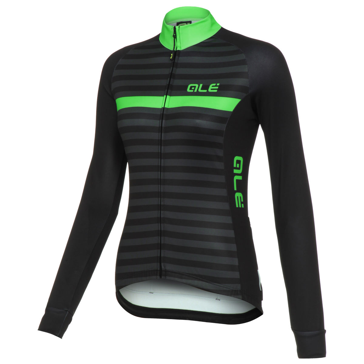 Alé Women's Riviera Long Sleeve Jersey - L Black/Fluo Green