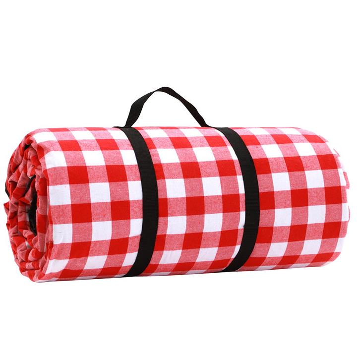 Alfreso 3m x 3m Picnic Rug Outdoor Blanket Mat Camping Waterproof Red White Large