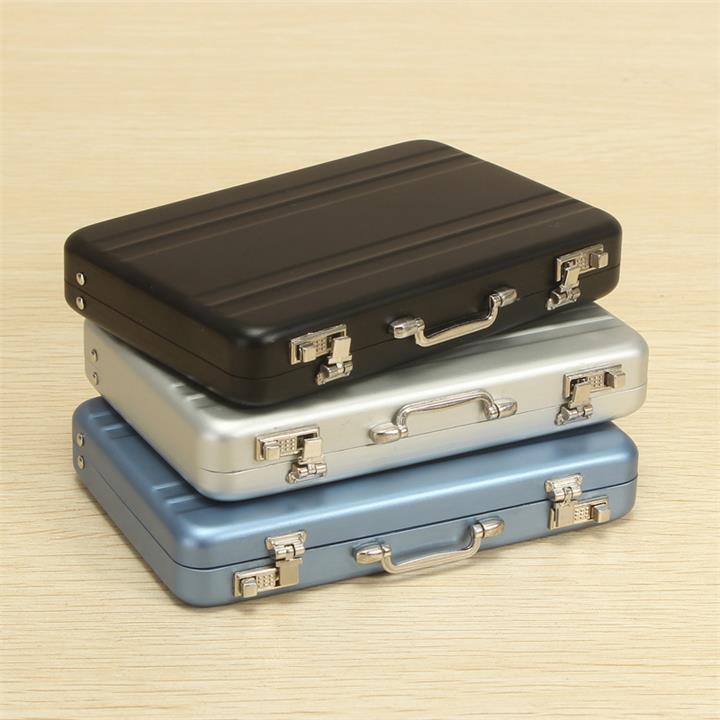 Aluminum Business Credit Cards Box Mini Suitcase Card Holder High Grade Business Office Cards Box