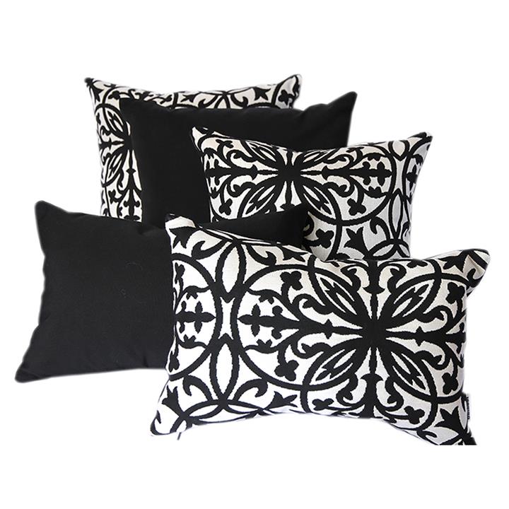 Amalfi Black | Sunbrella Fade and Water Resistant Outdoor Cushion