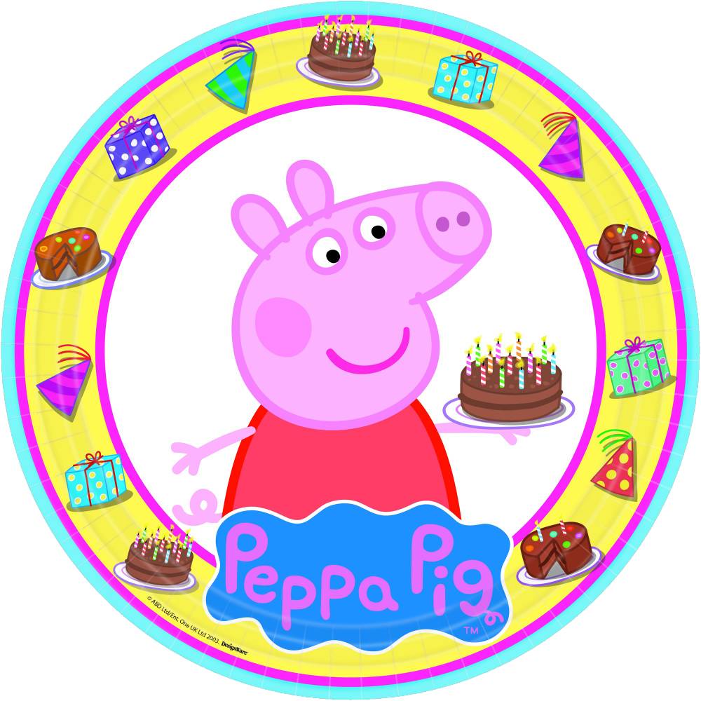 Amscan Peppa Pig Round Plates 8 Pack