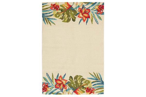 Anna Floral Indoor Outdoor Rug Cream 225x155cm