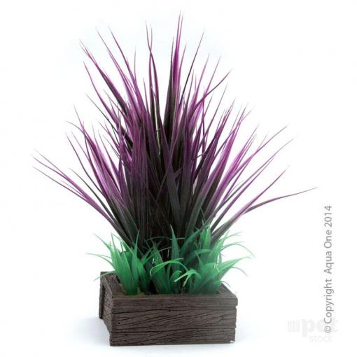 Aqua One Planter Box Square - Red Green Grasses 11.3 x 9 x 22.5cm