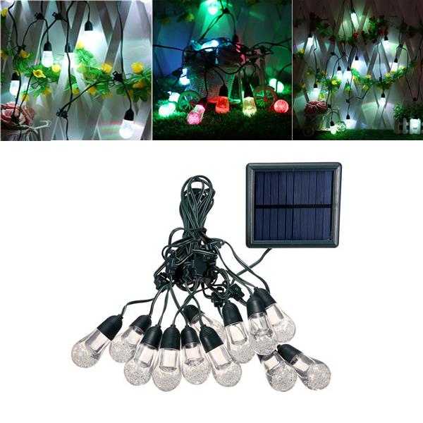 ARILUX Solar Powered 12Bulbs Two Modes Waterproof RGBW LED Fairy String Light for Patio Christmas