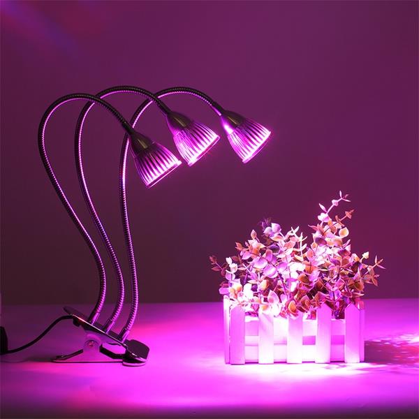 ARILUX Flexible 15W Three-head LED Plant Grow Light Clip Desk Lamp for Indoor Hydroponics AC85-265V