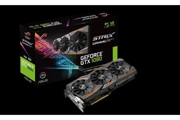 Asus nVidia STRIX-GTX1080-A8G-GAMING PCIe Card GDDR5X 8K 7680x4320 2xDP 2xHDMI 1xDVI 1809/1670 MHz