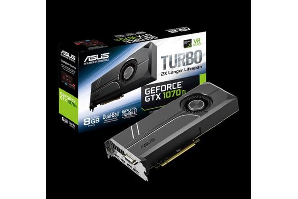 Asus nVidia Turbo-GTX-1070TI-8G Gaming PCIe Card GDDR5 8K 7680x4320, 1xDVI, 2xHDMI, 2xDP