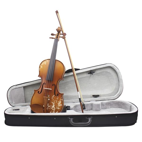 Aston 4/4  Spruce wood Carving Violin with Bow String Rosin Mute Case AV-30