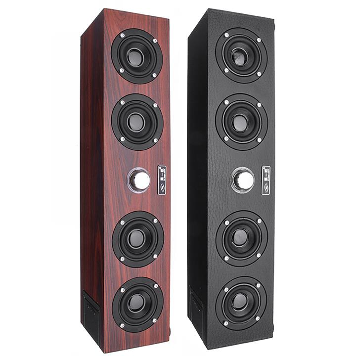 AT FIRST SIGHT Q7 Wood 4x3.5W 4 Horns 3D Stereo Bass Bluetooth 4.0 Speaker Support AUX USB FM Radio