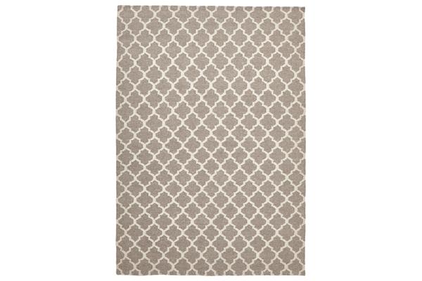 Bazaar Natural Trellis Wool Flat Weave Rug 225x155cm