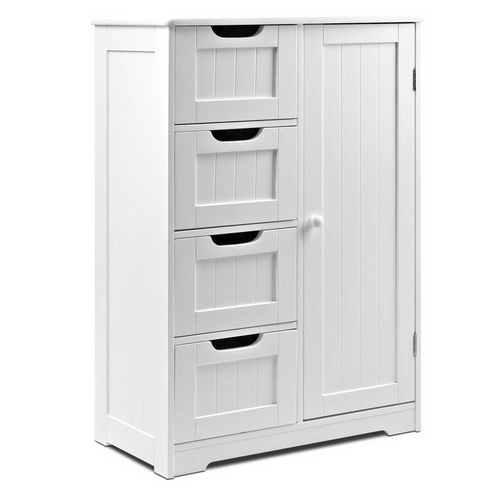 Bathroom Tallboy Storage Cabinet (White)