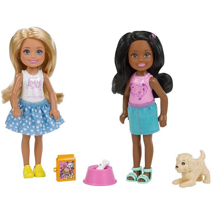 Barbie Chelsea and Friend Doll Set with Pet - 2-Pack