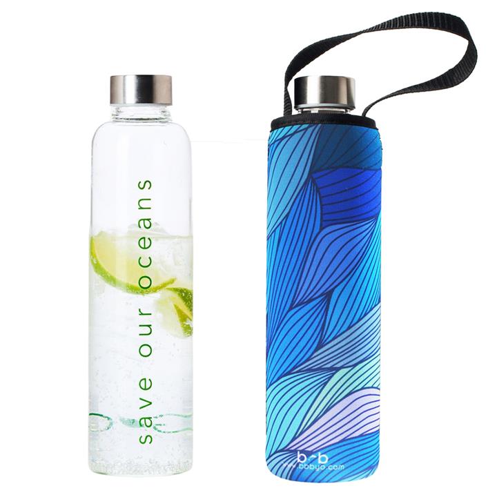 BBBYO Glass is Greener Bottle + Carry Cover 750ml - Tide Print