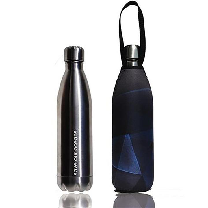 BBBYO Stainless Steel 750ml Bottle + Carry Cover - Silver & Prism