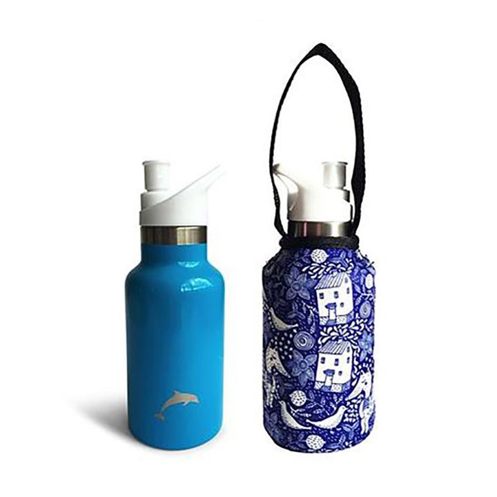 BBBYO Kids Traveller Stainless Steel 350ml Bottle + Carry Cover - Sleepy Dogs