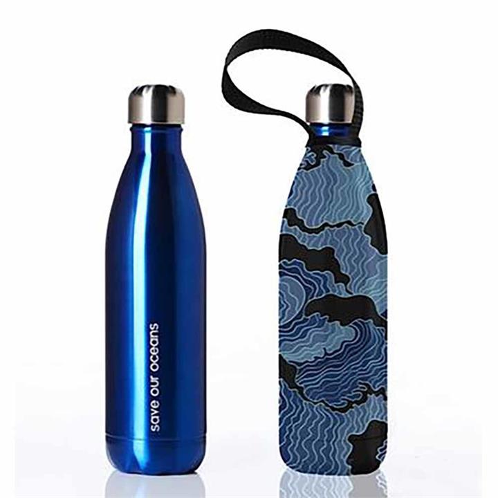 BBBYO Stainless Steel 750ml Bottle + Carry Cover - Blue & Tsumi