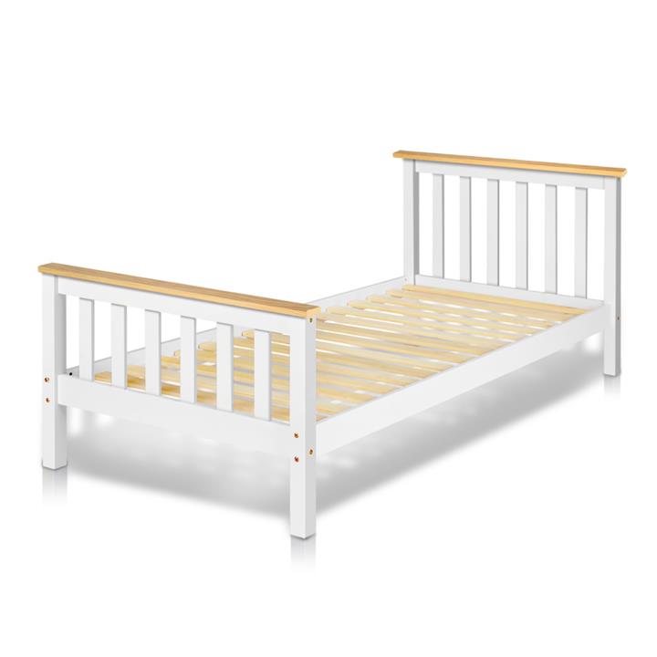 BELMORE Wooden Bed for Child Adult Pine Wood w/ Timber Slats King Single