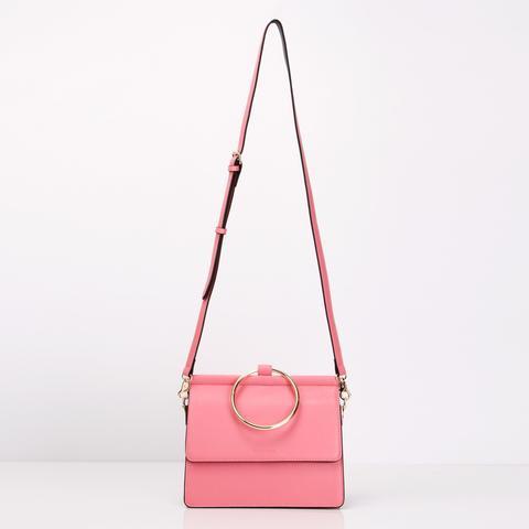 Belle & Bloom Designer BRIANNA Pink Leather Cross Body Bag