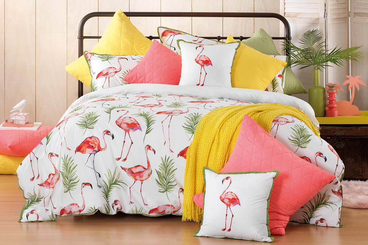 Bianca Flamingo Quilt Cover Set (King)