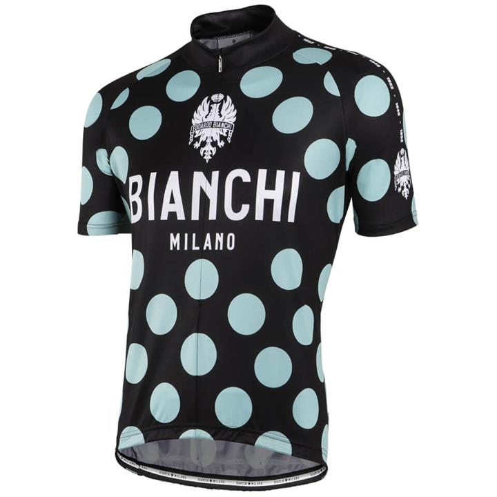 Bianchi Pride Short Sleeve Jersey - Celeste Polka - L - Black