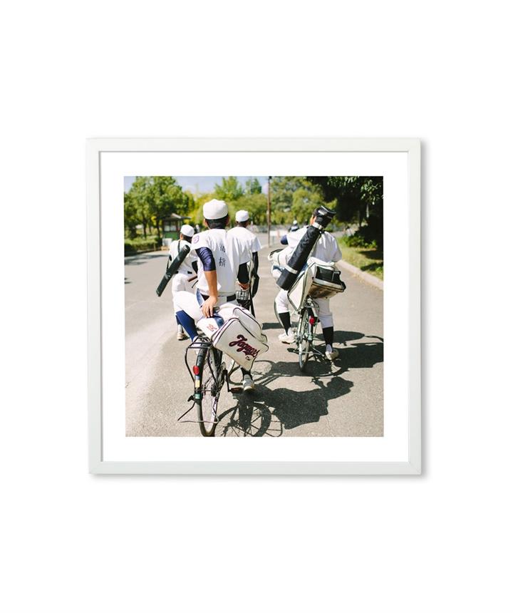 Bikes and Baseball Art Print Large Square