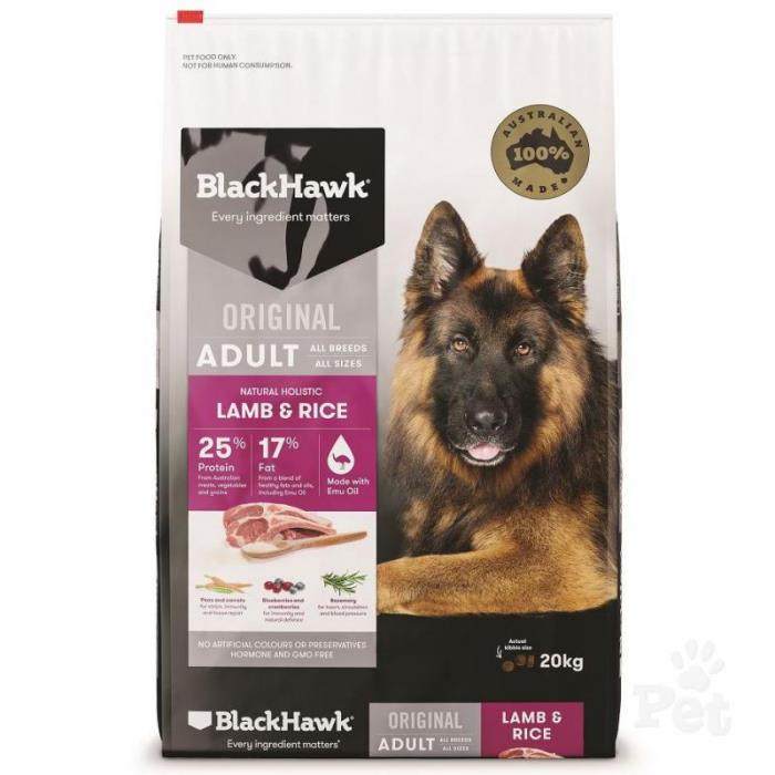 Black Hawk Dog Food Adult Lamb and Rice 20kg