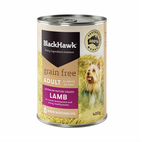 Black Hawk Dog Food Adult Grain Free Lamb Cans 12x400g