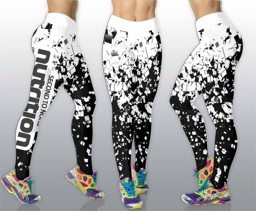 Black  White Blocks Second To None Leggings