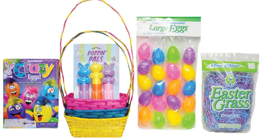 Blue Yellow Pink Easter Basket Kit