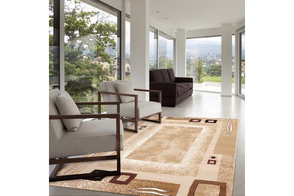 Border Pattern Beige and Brown Rug 280x190cm